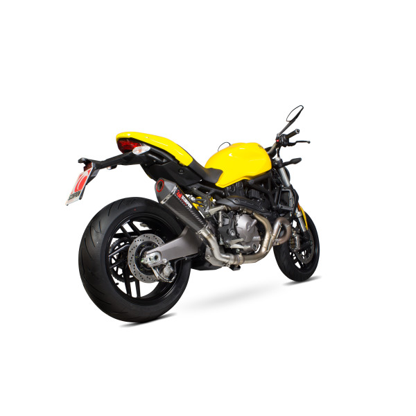 Scorpion Exhaust Ducati Monster 821 2018 - 2020 Serket Taper Slip-on. Removes Factory Catalyst. Carbon Fibre Sleeve